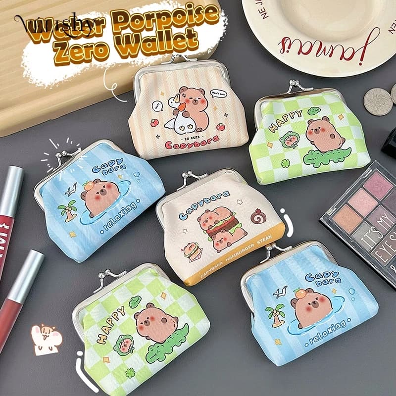 PU Leather Capybara Coin Purse Change Bag Card Holder Card Bag Cartoon Wallet Korean Style Clutch Bag Women