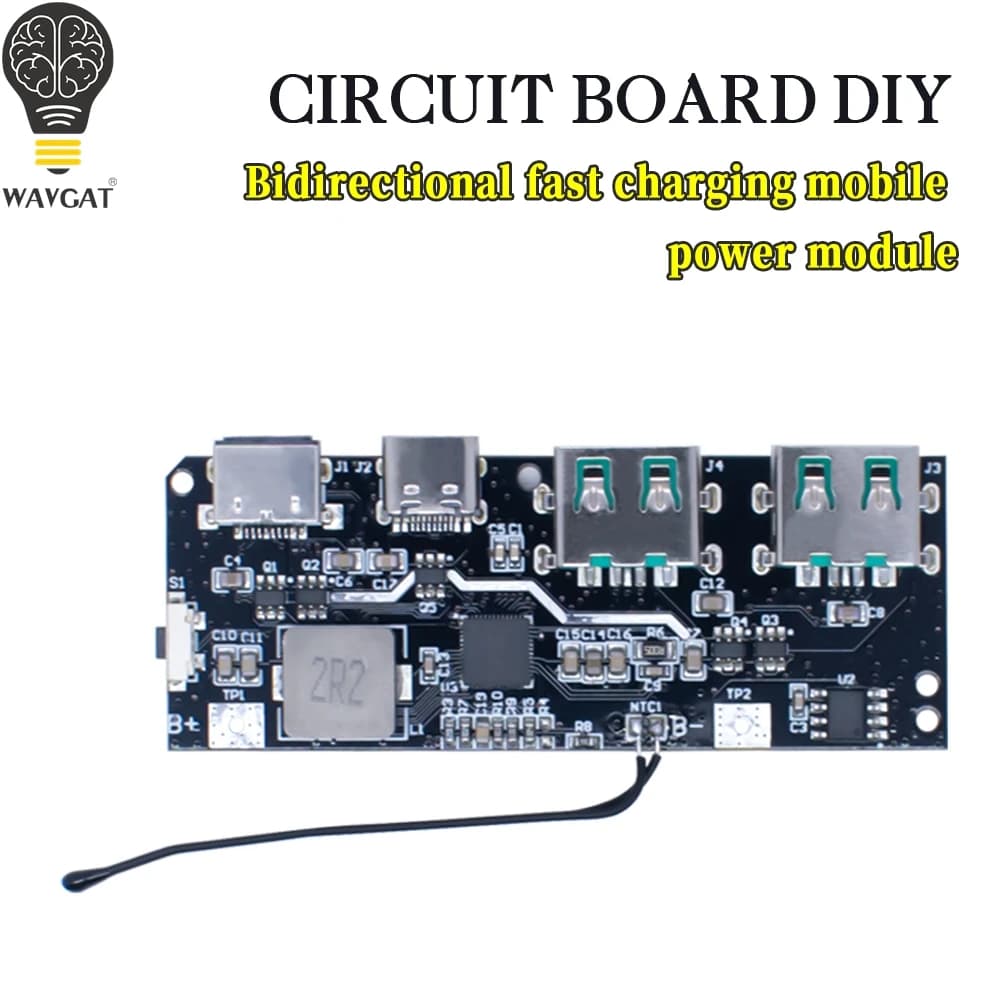 QC4.0 QC3.0 LED Dual USB 5V 4.5A 22.5W Micro/Type-C USB Mobile Power Bank 18650 Charging Module Temperature / Circuit Protection