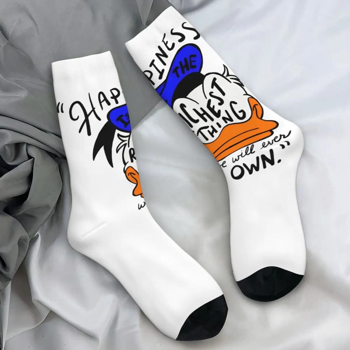 Donald Duck Socks disneyland Novelty Stockings Winter Non-Slip Adults Men Socks Quality Pattern Outdoor Sports Socks