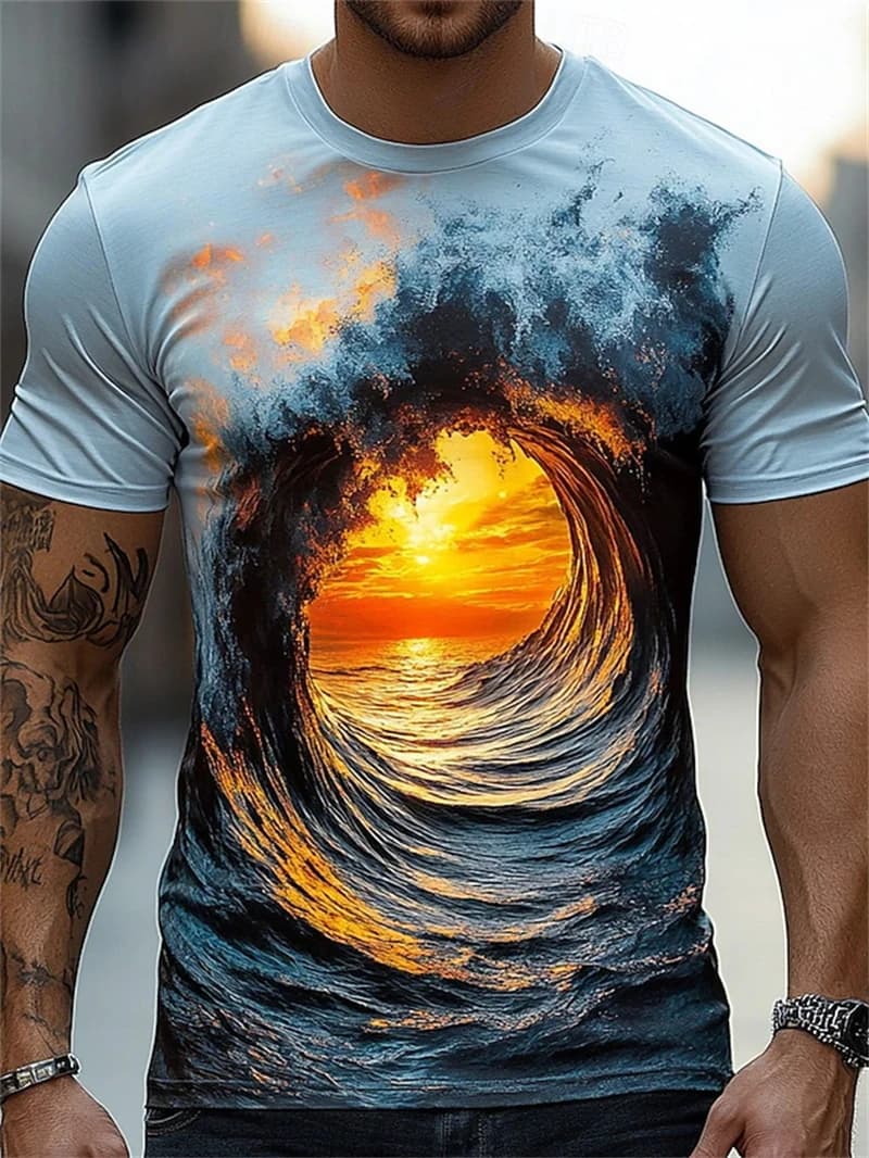 Funny Optical Illusion Graphic T Shirt For Men 3D Printed Art Abstract T-shirt Y2k Tops Harajuku Fashion Street Unisex Clothing