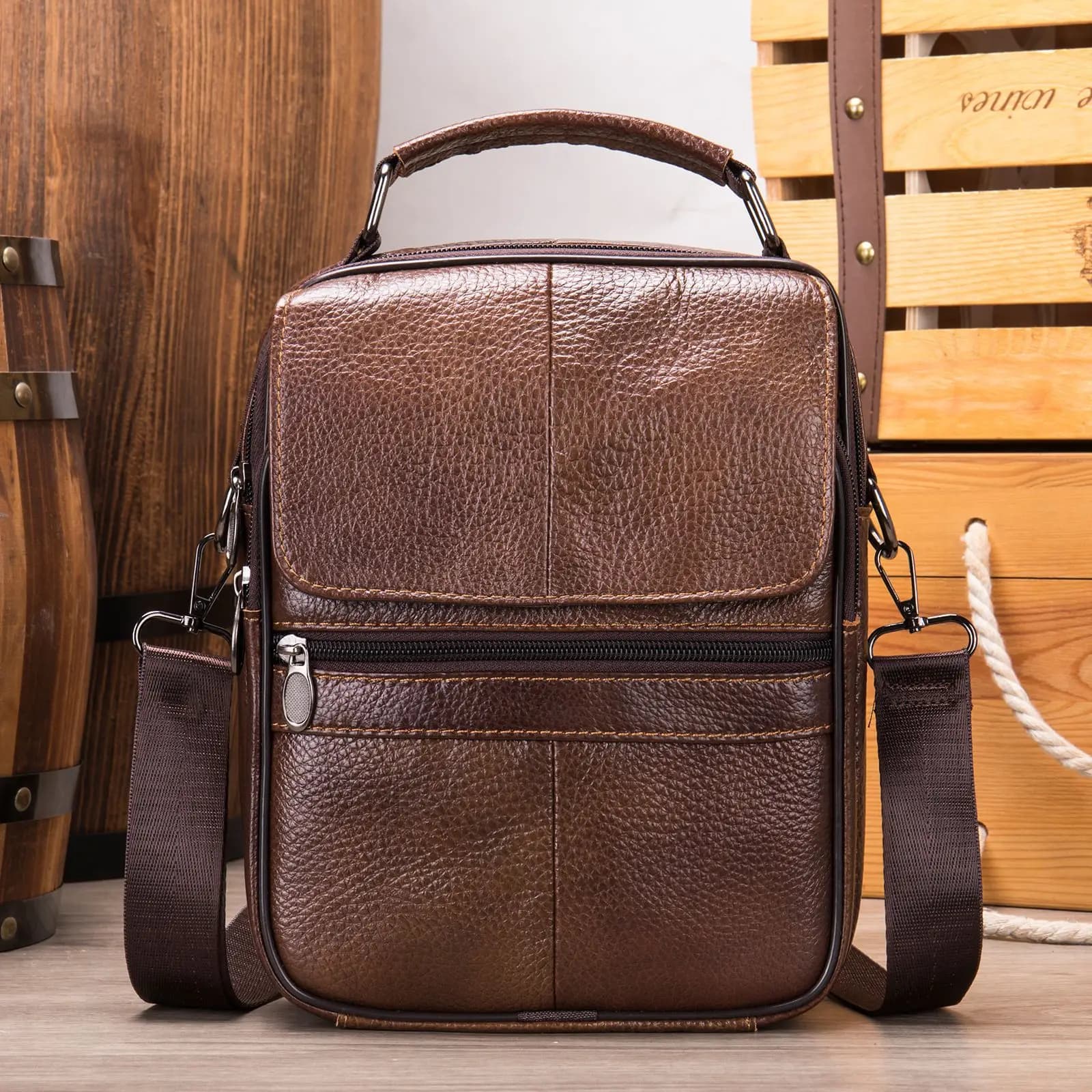 7.9" Ipad Shoulder Bag For Men Male Casual Crossbody Bag Soft Cowhide Men's Messenger Bags Dropshipping Men's Bags Cross Body