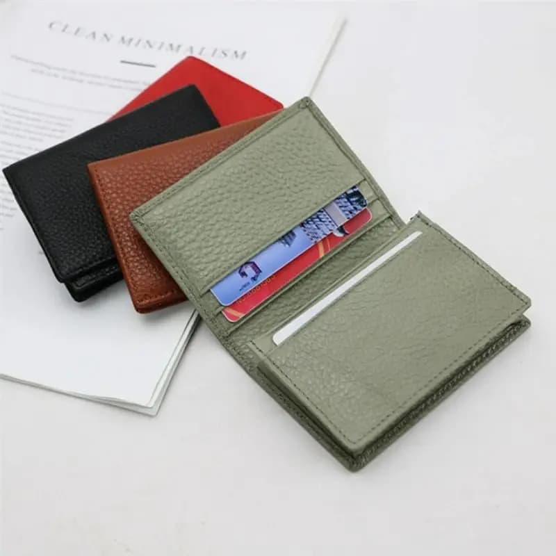 Genuine Leather Business Card Holder Name Card Case Credit Card Wallet for Men & Women