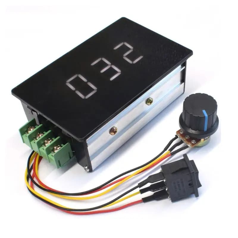 Digital LED Display PWM Motor Speed Controller 0~100% Adjustable 15KHZ for DC 6V-60V 12V 24V 48V with Potentiometer Swit