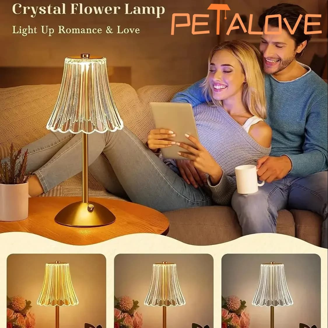 Table Lamp LED Touch Sensor Desktop Night Light Rechargeable Reading Lamp for Restaurant Hotel Bar Bedroom Decor Valentine's Day