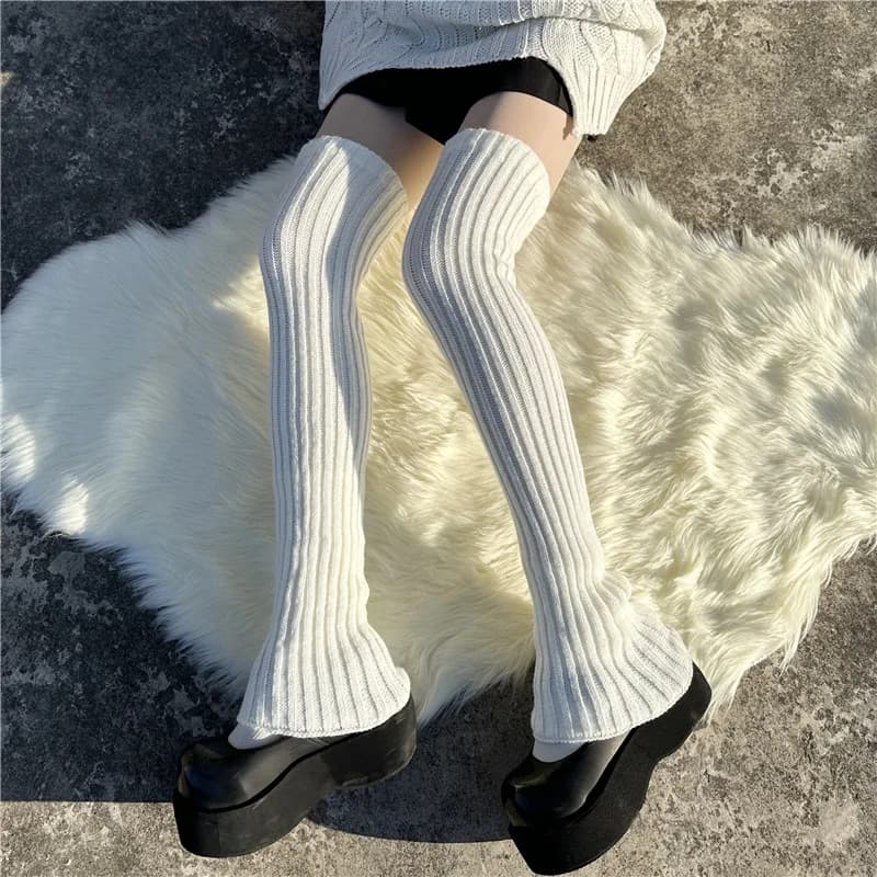 Lengthen Lolita Leg Warmers Women's Long Socks Knitted Warm Foot Cover Arm Warmer Ladies Autumn Winter Crochet Socks Boot Cuffs