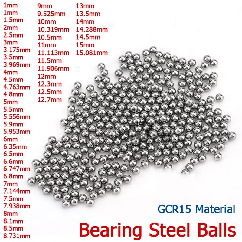 10-500pcs 1mm~15.081mm Bearing Steel Balls Solid High Precision GCR15 Chrome Steel Ball 1.5/2/2.5/3.175/3.969/4//4.8/7.144~15mm