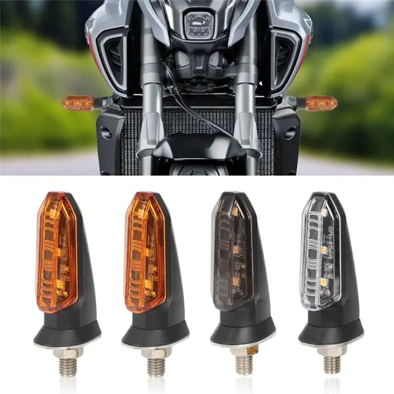 Motorcycle LED Turn Signal Lights 12V Mini Flashing Lamp For Honda CBR500R CBR650F CB500X CRF250L MSX125 8mm Moto Indicator