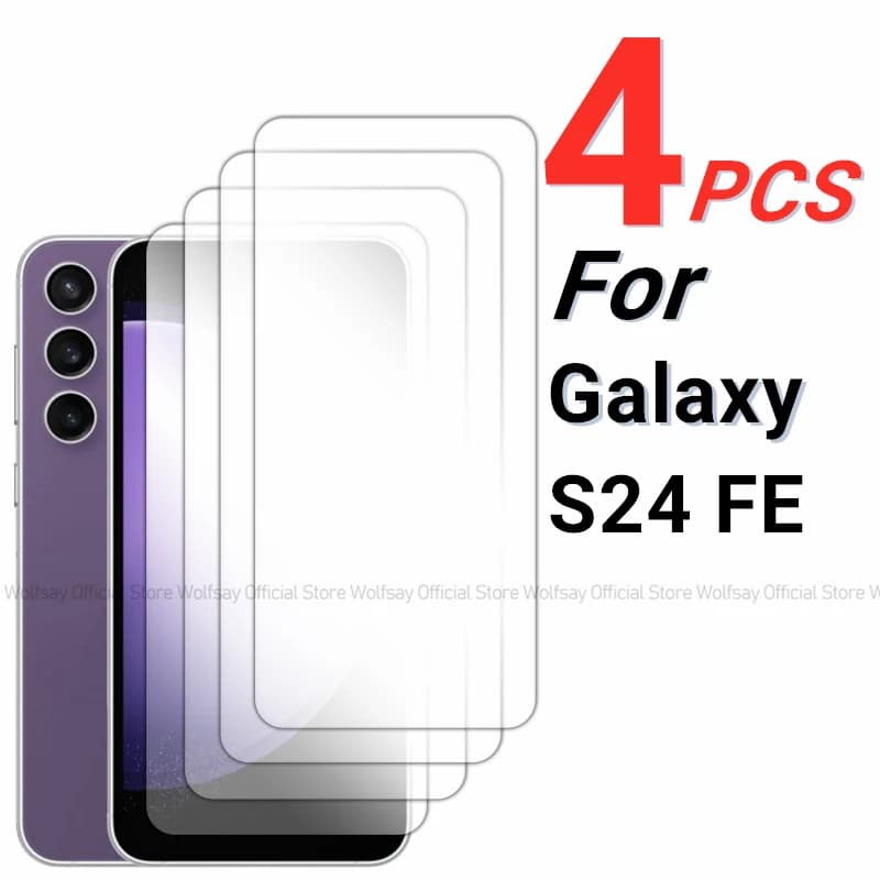 2/4PCS Screen Protector For Samsung Galaxy S24 FE Tempered Glass Samsung Galaxy S24 FE Full Glue Cover Glass For Galaxy S24 FE