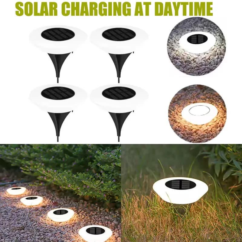 Solar Ground Lights 1/4Pack LED Lawn Lamp Outdoors Floor Lamp Landscape Light for Garden Pathway Yard Deck Camping Decor