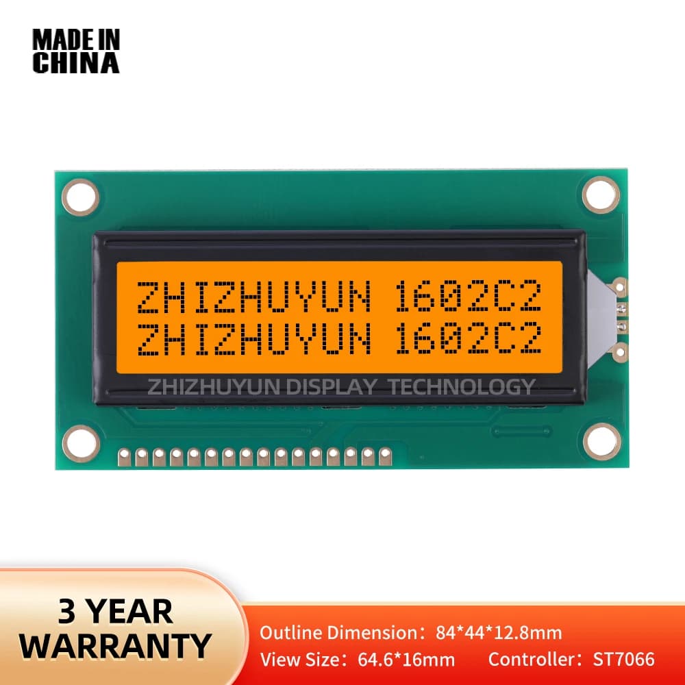 1602C2 LCD Module Amber Black 16X2 Character LCD Display Character 5V Compatible WH1602A ZZY1602C2