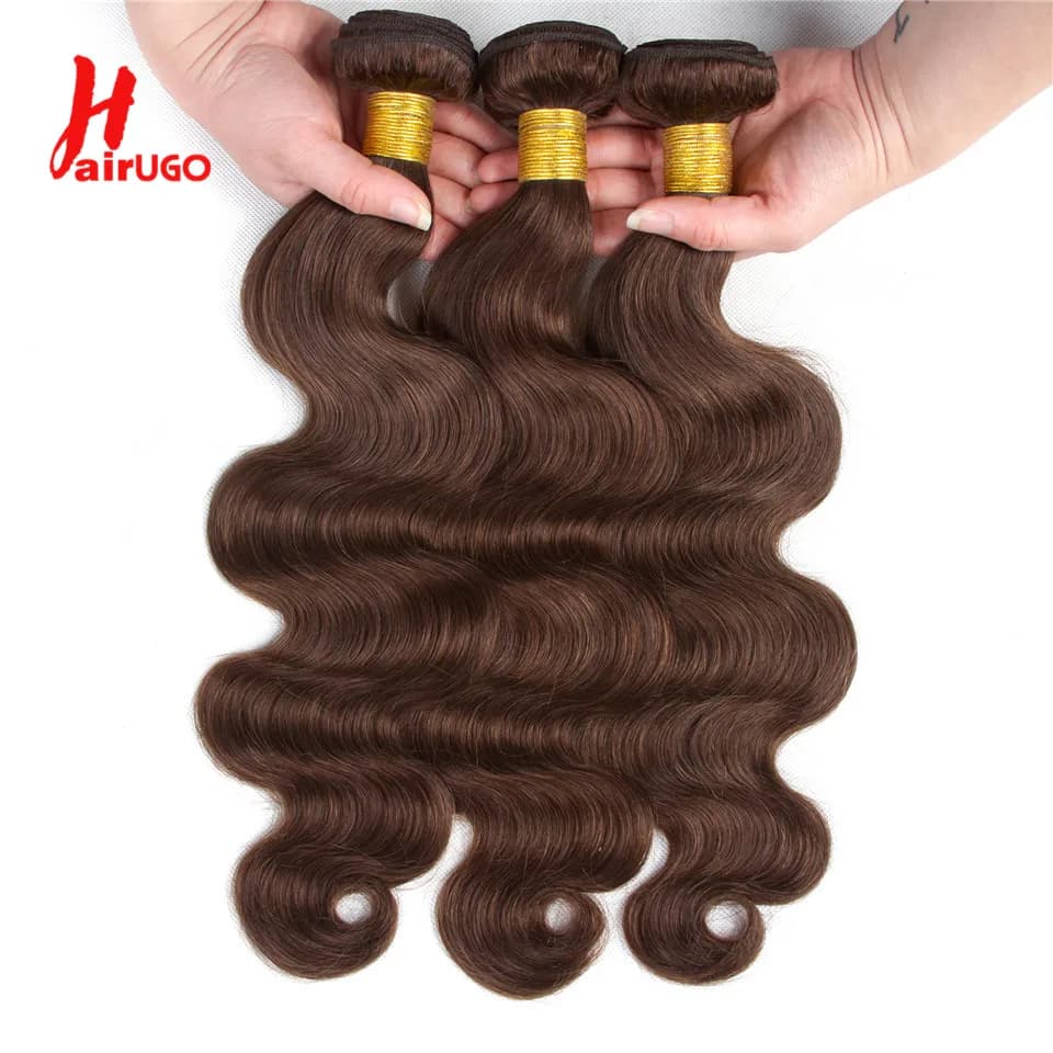2# 4# Body wave Human Hair Bundles Brazilian Brown Hair Weaving Bundles Brown Hair Extension Remy Chocolate Bone Human Hair