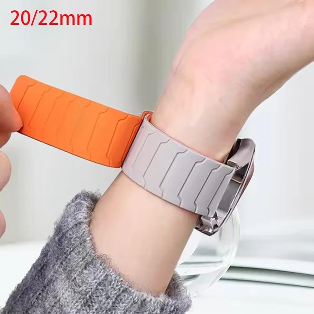 22mm 20mm Magnetic Band For Samsung Galaxy Watch 7 6 5 4 3 Silicone Loop Strap For Huawei Watch GT5/4/3Pro 46mm Ultimate Correa
