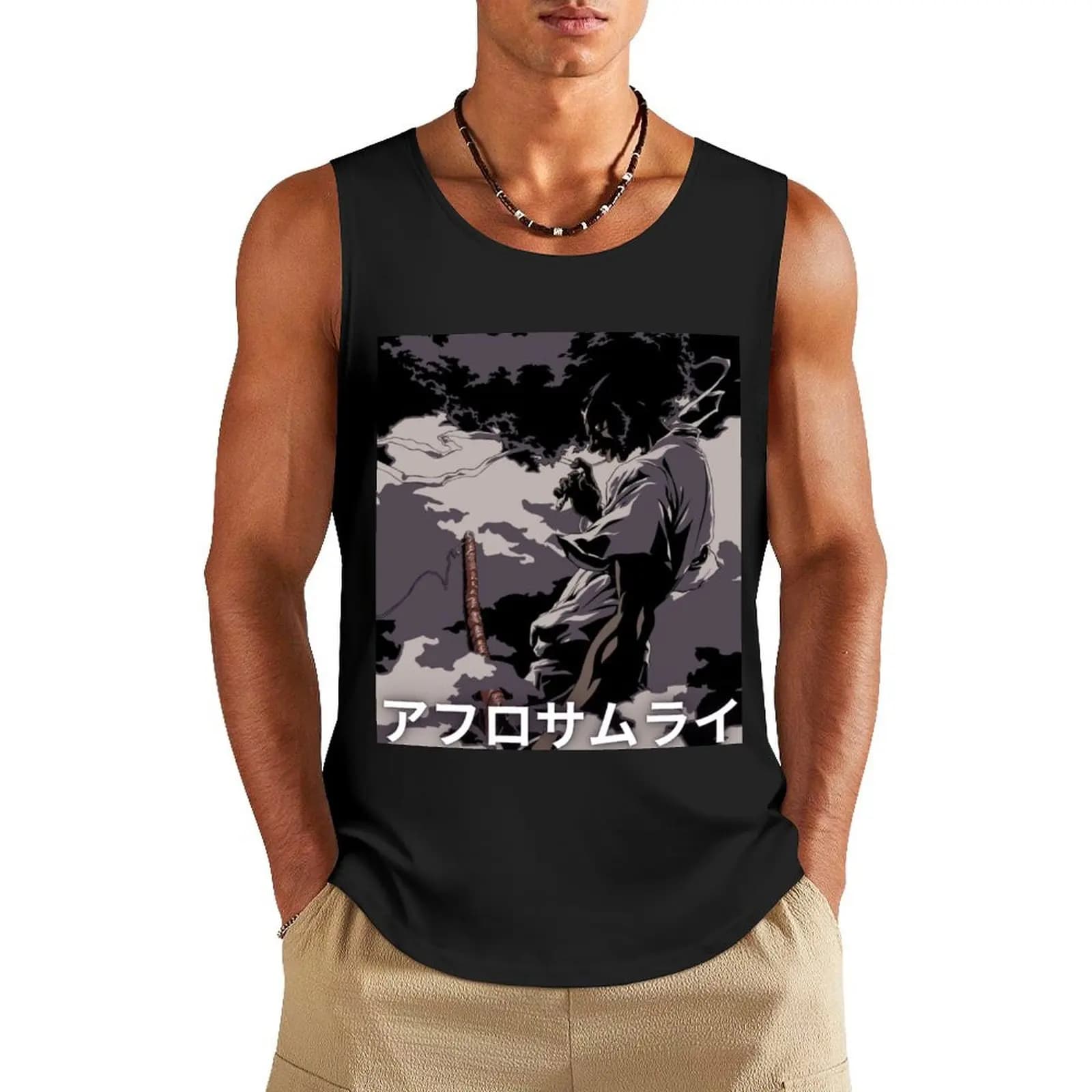 Afro samurai Tank Top Body man sleeveless Clothing sports suits
