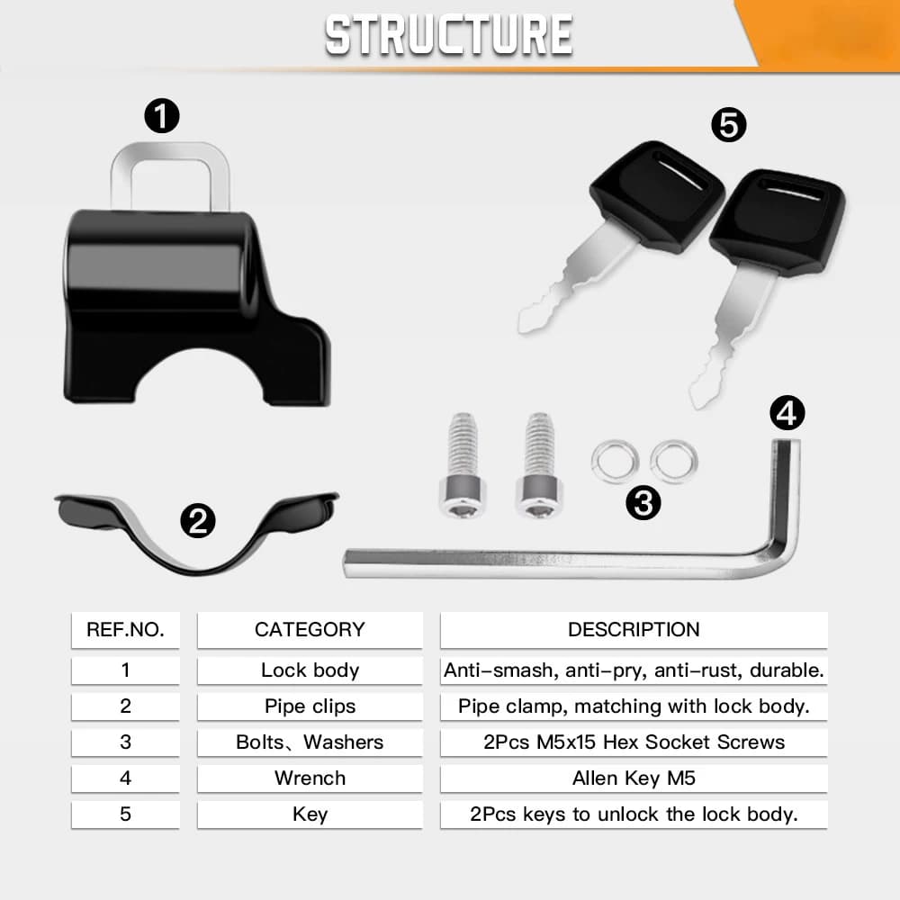 Motorcycle Accessories Bicycle motorcycle debris helmet ock clip fixed anti-theft lock metal hook For BMW GS 1250 F900xr R18