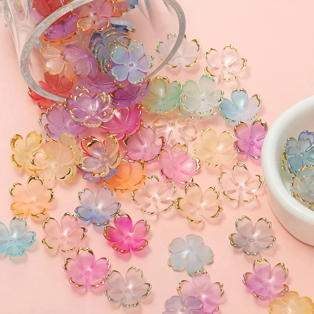50 petal-shaped decorations, jewelry connector-shaped earrings, hair accessory making accessories