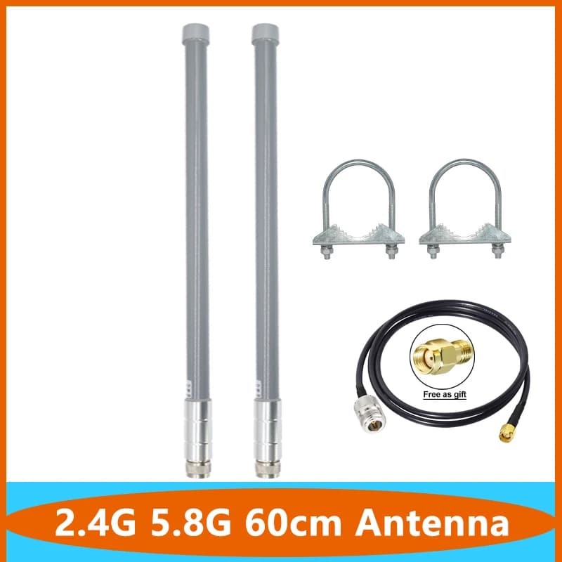 FRP 60CM 2.4G 5.8G Dual Band Lora Helium Hotspot Miner Omn Antenna IP67 Outdoor Waterproof 8DBI Omni WiFi Fiberglass Aerial