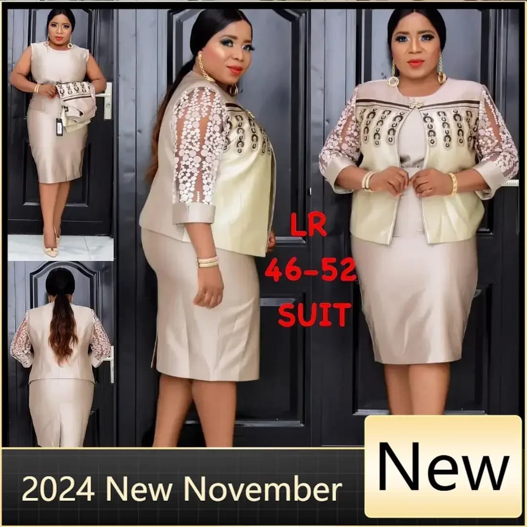 2 Piece Set long Coat and Dress Christmas African Midi Dresses Women Dashiki Bazin Riche African Clothing Dresses Africa Clothes