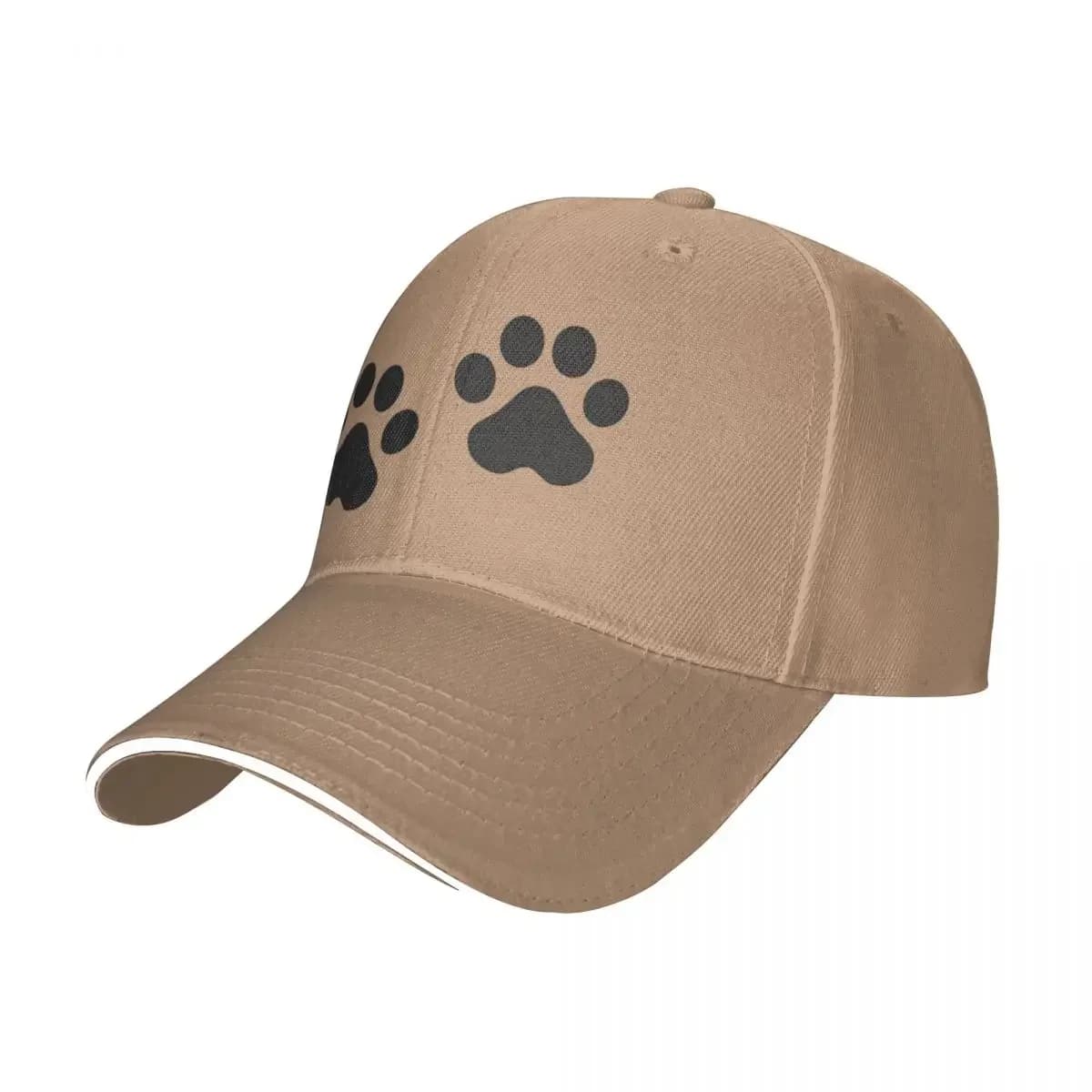 Black Paw Prints Baseball Cap Dog Collar Vintage Trucker Hat Couple Women Outdoor Sports High Quality Custom Logo Baseball Caps