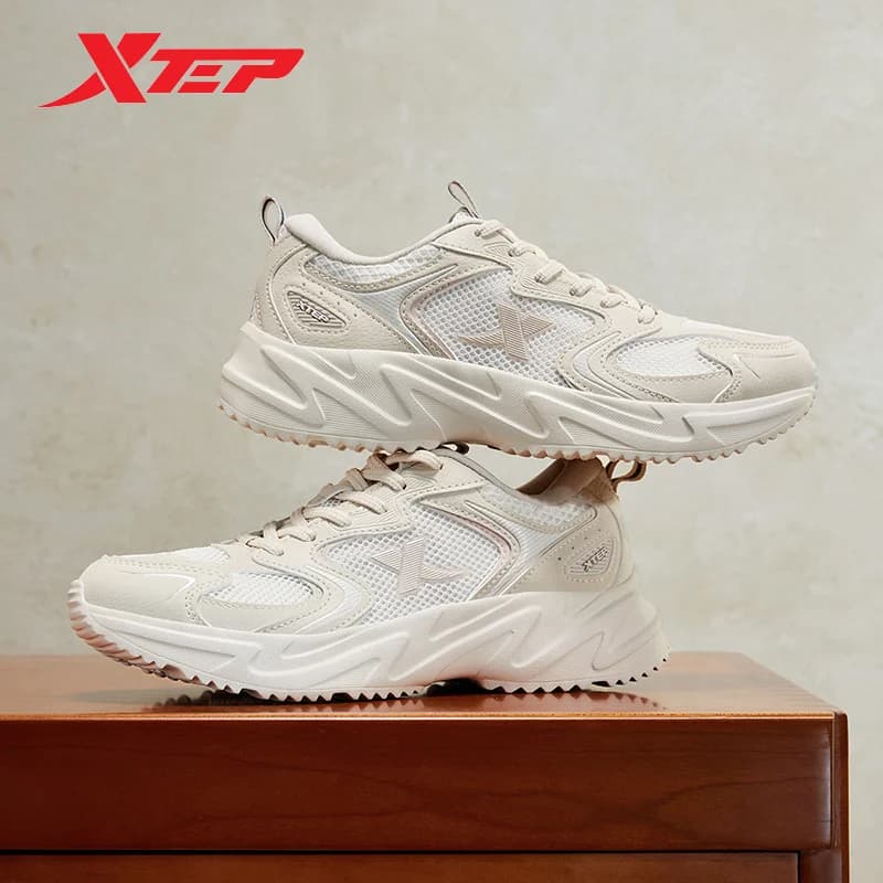 Xtep Casual Shoes For Women 2024 Summer Wear-Resistant Women's Sports Shoes Trekking Vintage Stability Sneakers 876218320019