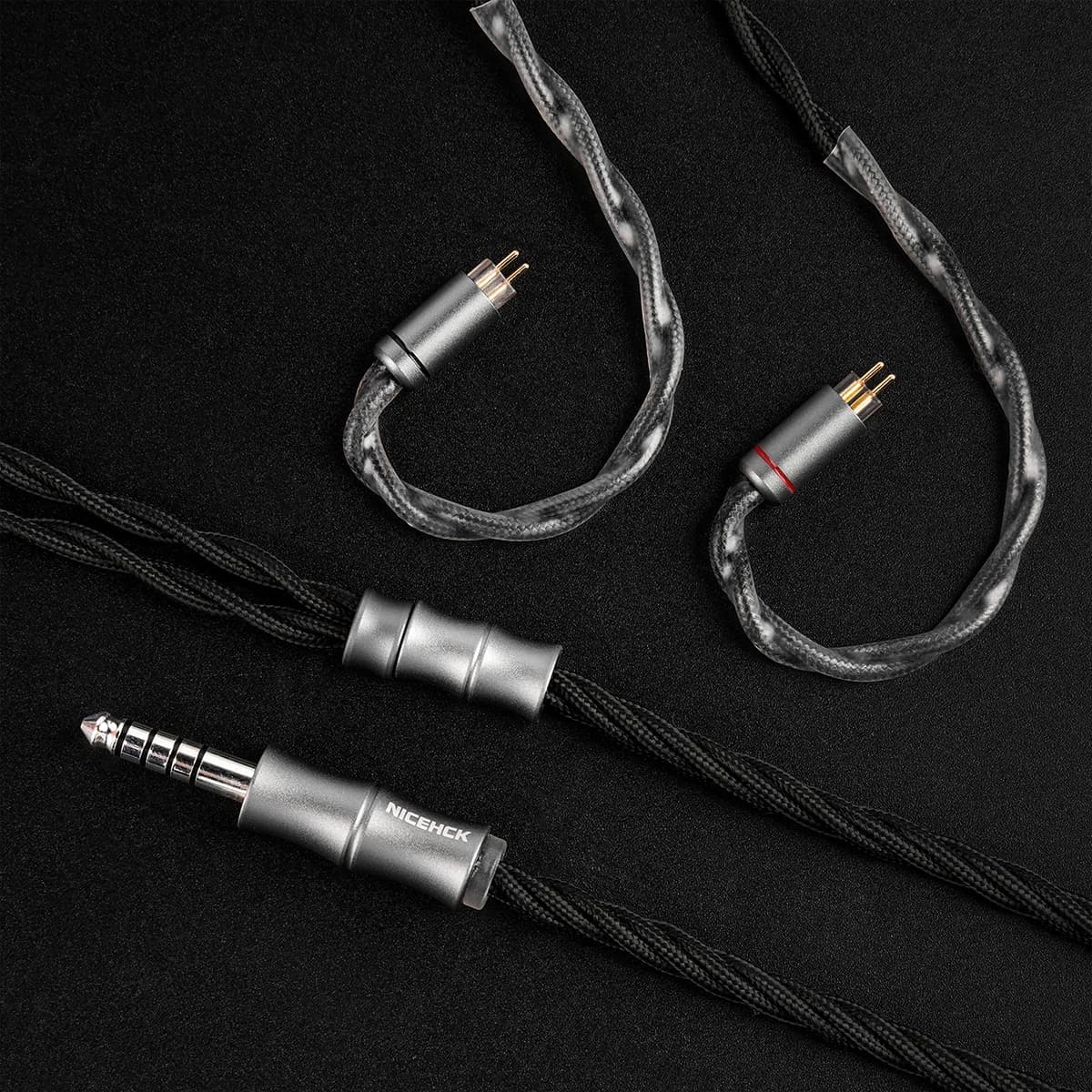 NICEHCK BlackJam HiFi IEM Cable 7N Earphone Upgrade Wire 2Pin for Quartet NX8 Yu Xuan Ji Que 4U Elua Cloud Aurora Ultra Bunny