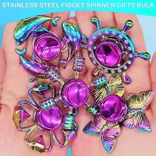 New Metal Rainbow Fidget Spinner Gradient Color R188 Mute Bearing EDC Hand Spinner Fingertip Gyro Anti-Anxiety Kids Adult Toys