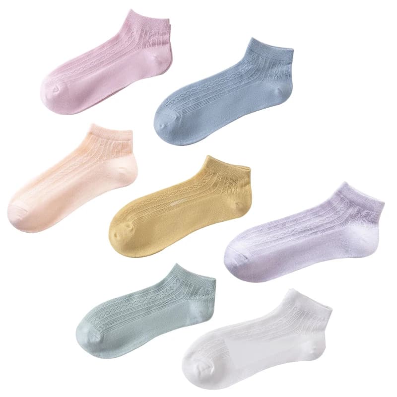 10 Pairs Women Socks Spring Summer Breathable Cotton Women's Short Tube Socks Simple Girls Ankle Socks Thin Section Women Socks