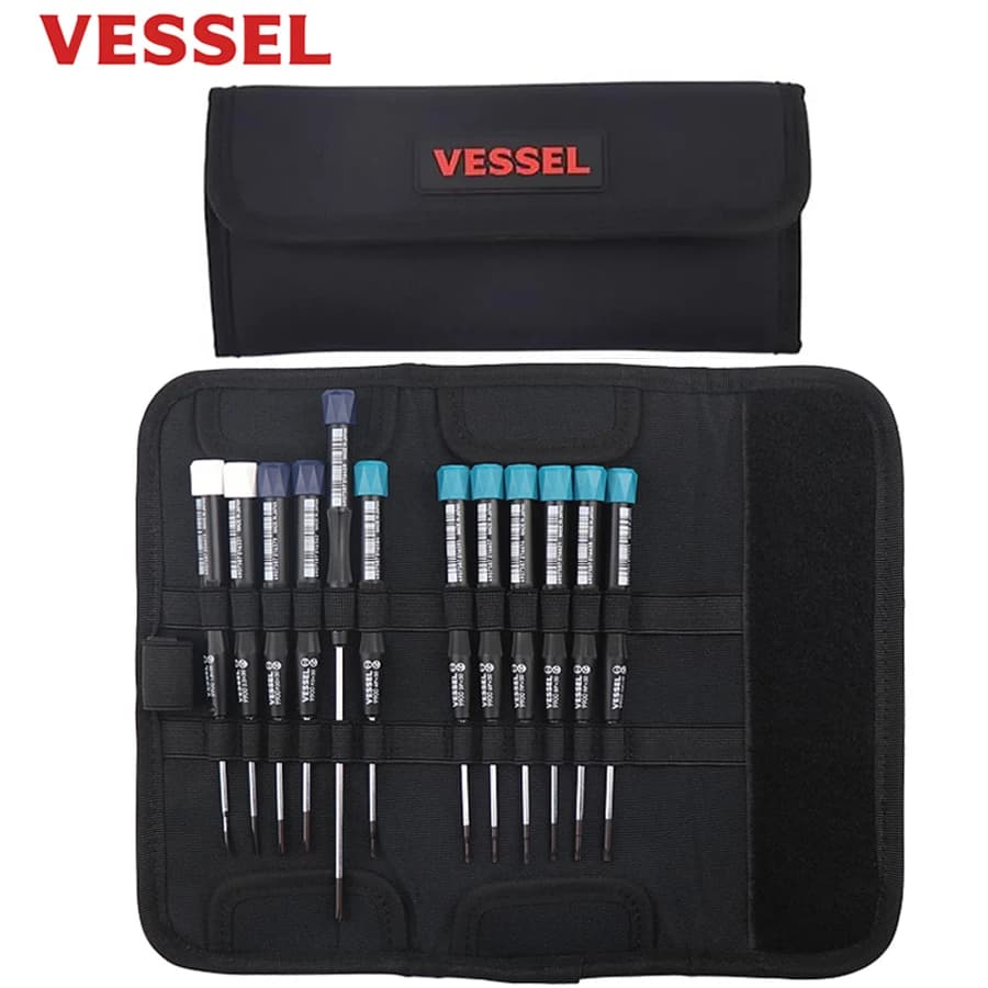 VESSEL 12-Piece Precision Screwdriver Set with Phillips/Slotted/Torx/ Screwdrivers,Pouch for Computer, Laptop, Watch NO.9912E