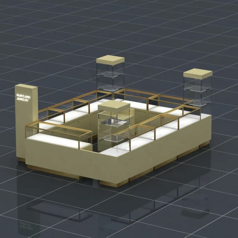 custom,Factory Price Jewelry Display Counter Shopping Mall Jewelry Kiosk Luxury Perfume Kiosk with Lock