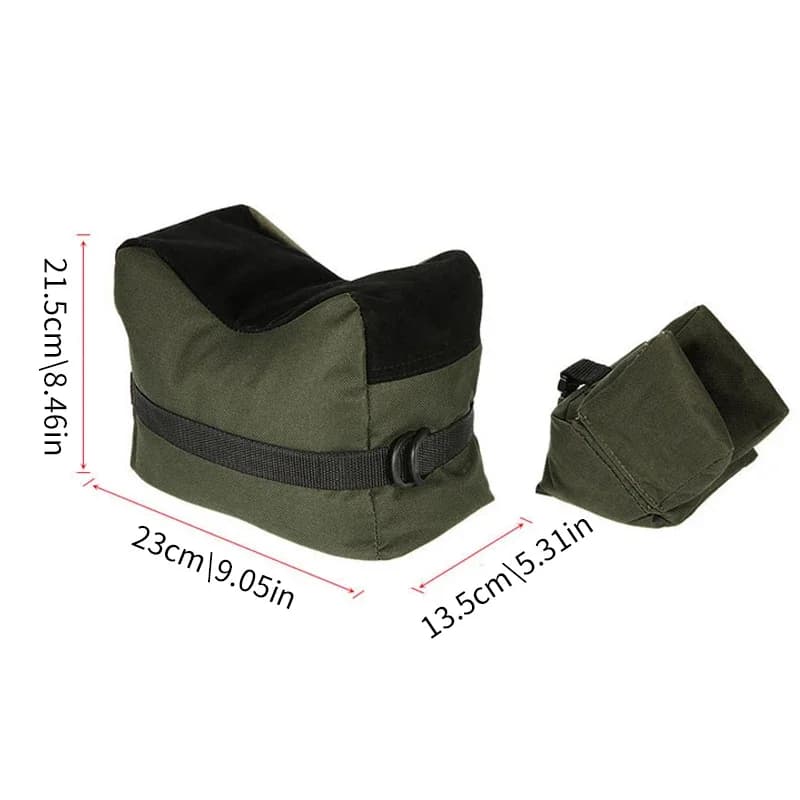 Tactical Sandbag Hunting Relies on Pillow Clip Shooting to Fix Chin-holding Bag and Sandbag Support Bag Lying on the Ground.