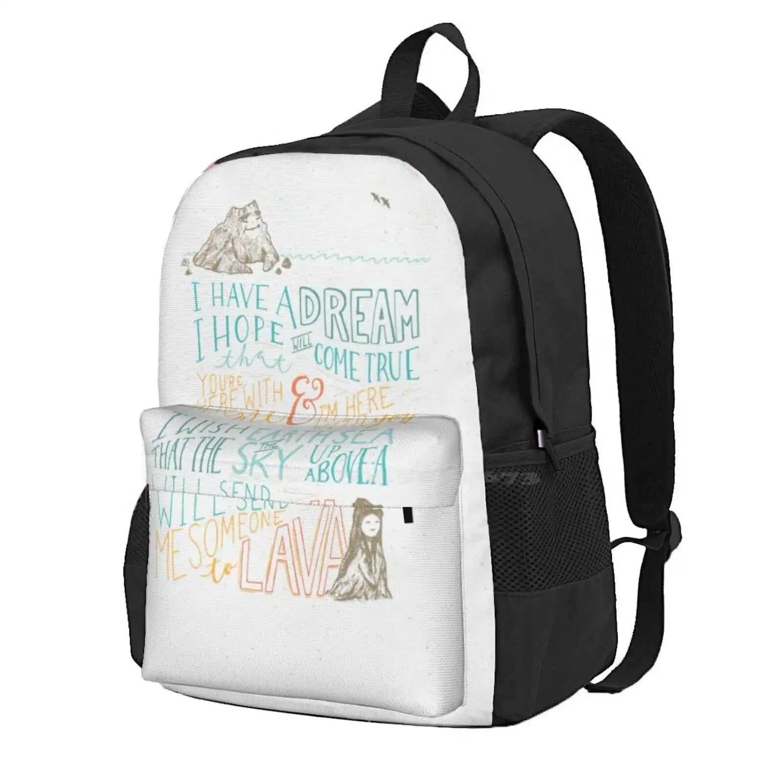 I Lava You Hot Sale Schoolbag Backpack Fashion Bags Pixar Short Lava Inside Out Volcano Love