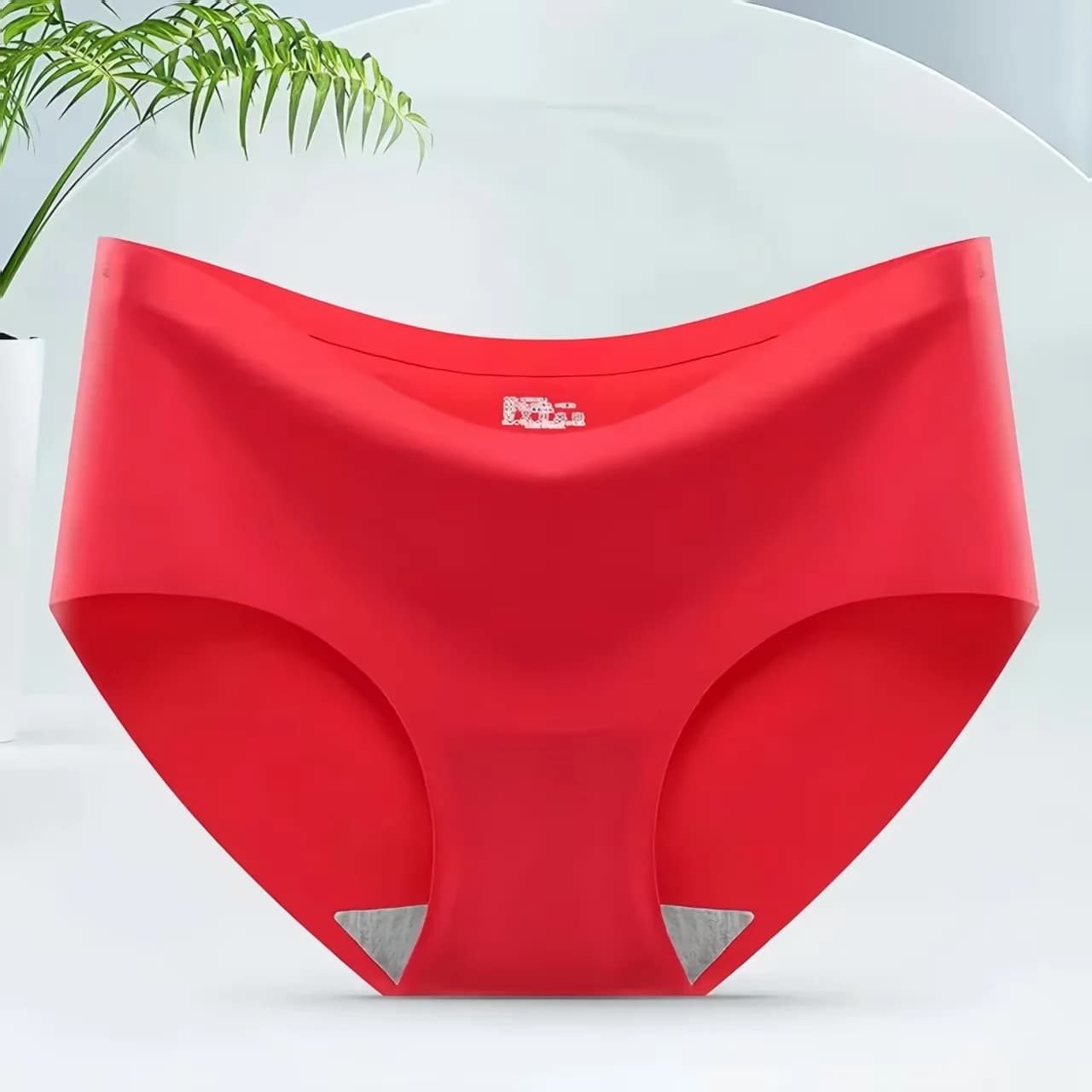 Women's Seamless Ice Silk Underwear Adhesive Waist Plus Size Solid Color Briefs Women's Fast Sleep Pregnant Asian Size