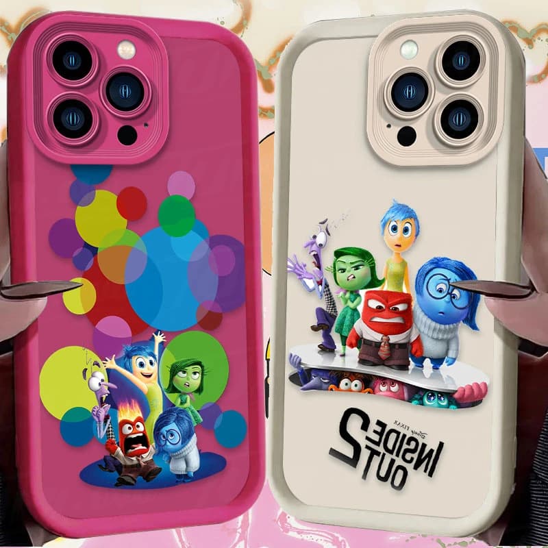 Disney Inside Out 2 TPU Case for iPhone 16 15 14 13 12 11 Pro Max XS X XR 8 7 6S Plus SE 2020 Soft Silicone Protector Back Cover
