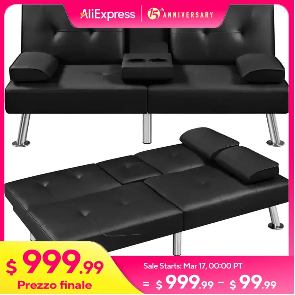 Sofa Bed Adjustmentsofa Double-sided Doublesofa Folding Sofa Bed Guestbed,cupholder,Bed Modern Artificial Leather Lounge Chair。