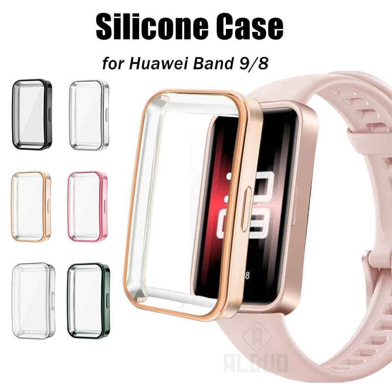Soft TPU Case For Huawei Band 9 / 8 /10 Shell Frame Bumper Screen Protector Glass Band9 Full Clear Protective Cover