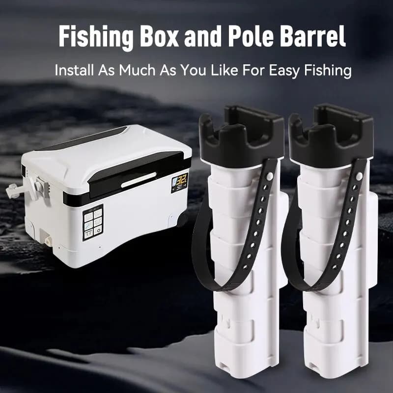 Fishing Rod Holder Fishing Cooler Box Tackle Box Box Barrel Holder Detachable Rod Bracket Adjustable Pole Tube Stand Snap Design