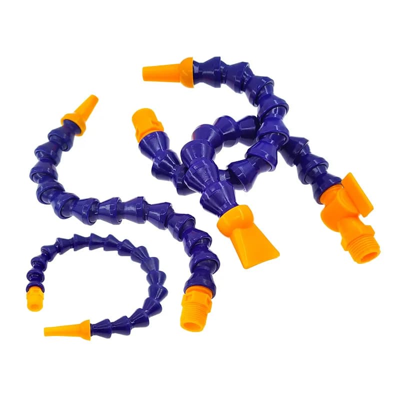 6pcs 300 400 500 600mm Plastic Round Flat Nozzle Adjustable Oil Coolant Hose 1/4 3/8 1/2 Flexible Water Oil Cooling Pipes