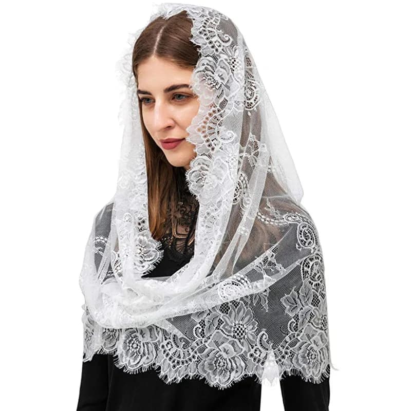Chapel Veil Catholic Latin Mass Lace Head Scarf For Church Spanish Veil Shawl Lace Mantilla Catholic Church Wedding Bride Veils