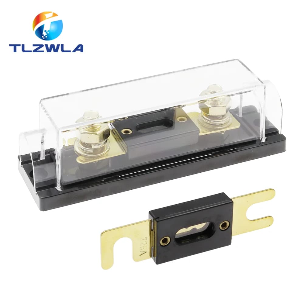 2PCS ANL-H ANL-B Transparent Car Fuse Box ANL Fuse Holder Distribution in line 0 4 8 GA Positive With ANL Fuse Fusible 100A 200A