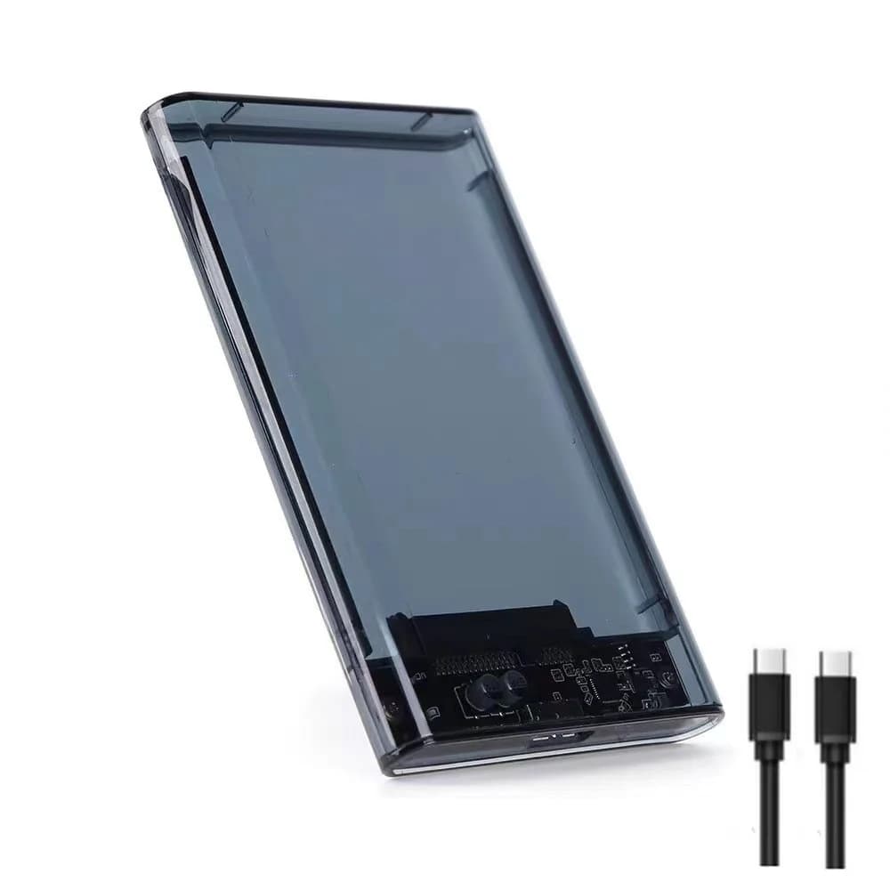 Transparent HDD Case Caddy Box HDD Enclosure 2.5 SSD SATA To USB 3.0 Type-C 3.1 Adapter External Hard Drive Box