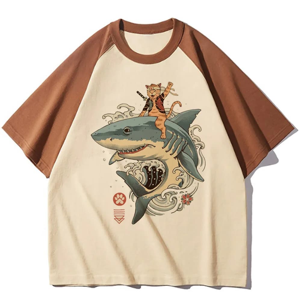 Funny Cat tshirt women graphic Y2K streetwear Tee girl Japanese harajuku anime clothing