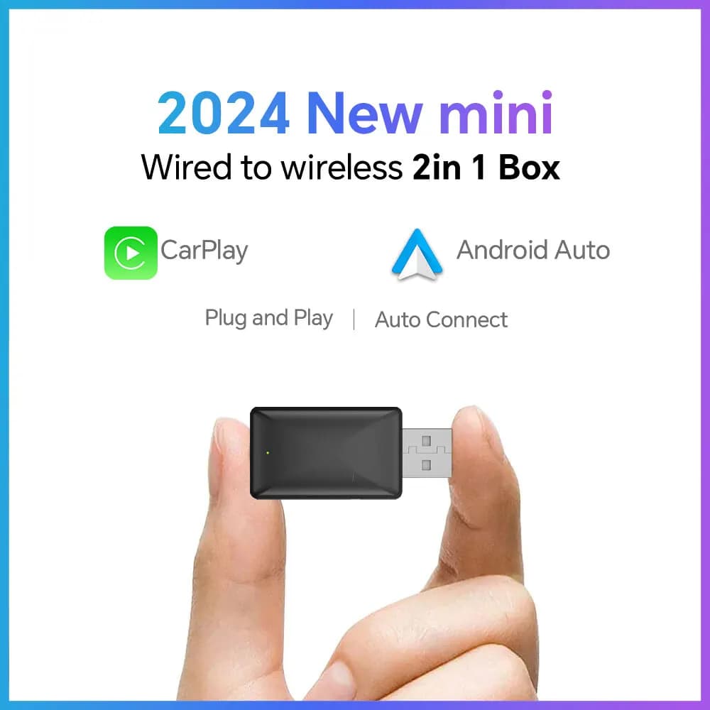 2in1 Wireless Carplay Adapter Android Auto Wireless Smart Dongle 2024 5G WIFI For Volvo Benz Audi Kia Hyundai VW Mazda Cadillac