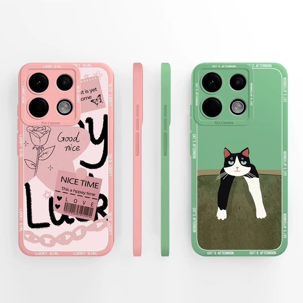 Phone Case For Redmi Note 13 Pro 4G 5G Lovely Cat Camera Protection Soft Silicone Cover Cases For RedmiNote13 Pro 4G 5G Fundas