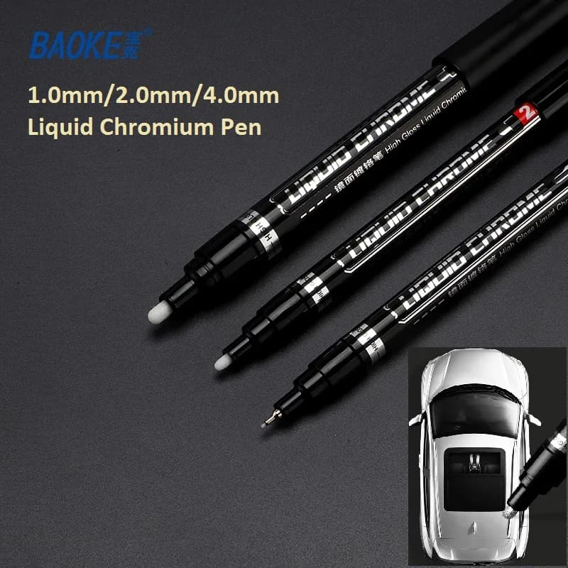 BAOKE 1.0/2.0/4.0mm Water-proof High Gloss Liquid Chromium Pen