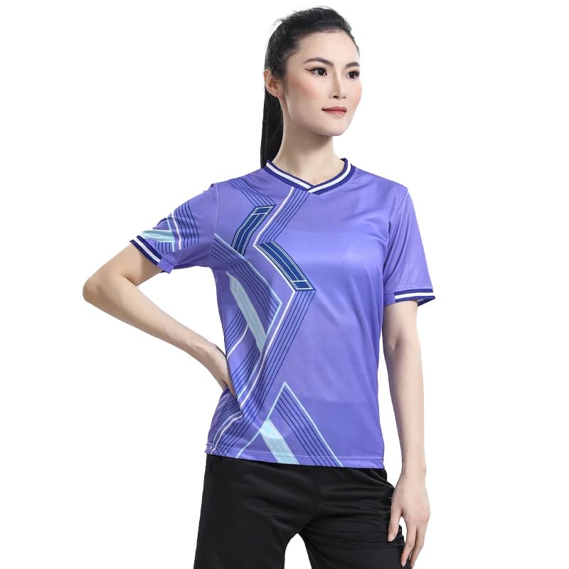 Training Badminton Shirts Table Tennis Women Ping Pong Workout Print Short Sleeves Breathable Running Exercise Gym Fashion Tee