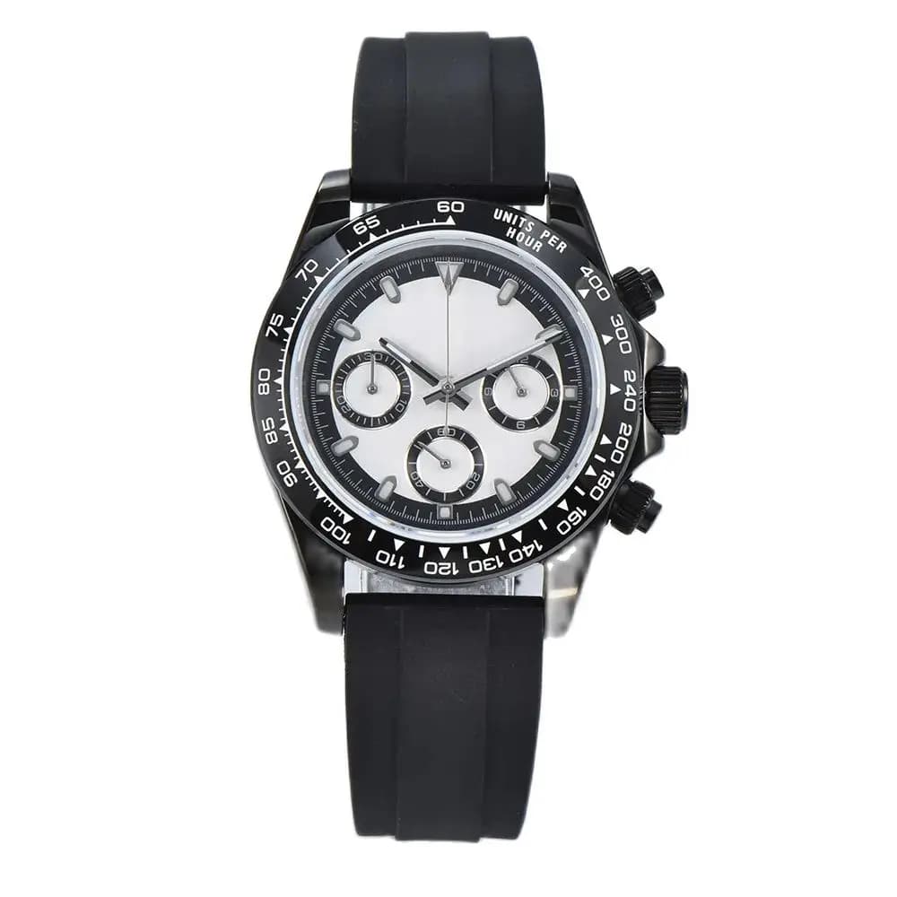 PARNSRPE 40MM VK63 Sports Men's Quartz Watches VK63 Stainless Steel Sapphire Waterproof Chronograph watches for men