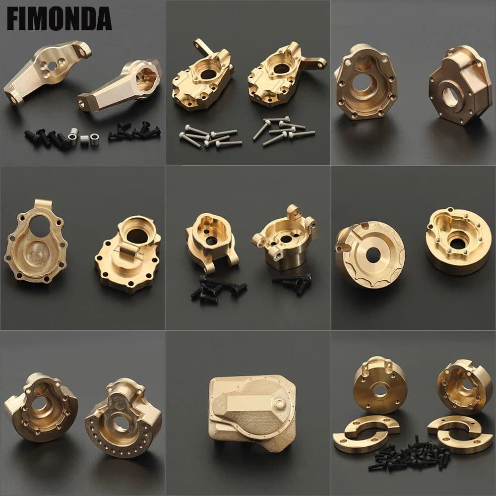 Brass Heavy Duty Counter Weight Set Portal Drive Axle Housing Bumper Mount for 1/10 RC Crawler TRX4 TRX6 Upgrade Parts