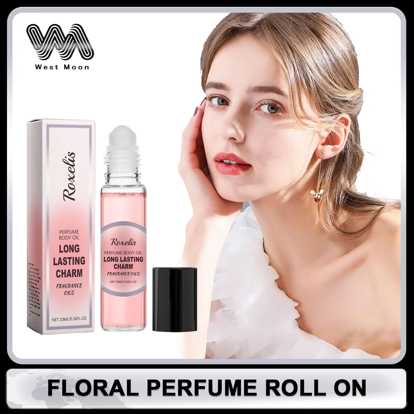 Woman Perfume Roller Aroma Floral Plant Long Lasting Fragrance Roller Perfume Odor Remover Lighted Fragrance Daily Fresh Perfume