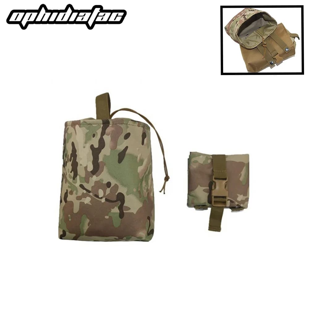 OPHIDIAN Molle Magazine Dump Drop Folding Pouch Hunting Airsoft Ammo EDC Tool Bag Foldable Utility Recovery Mag Pack