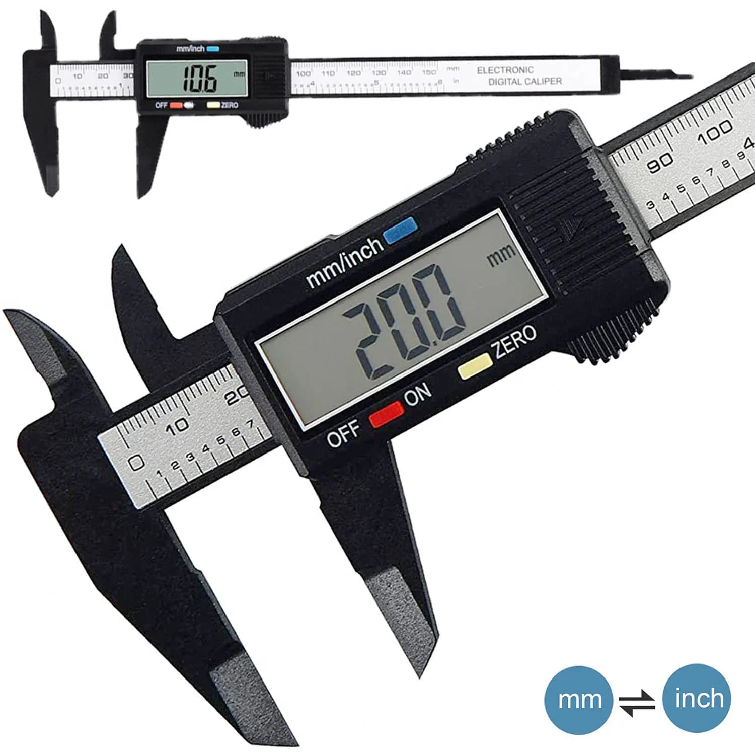 150mm 100mm 0.1mm Electronic Digital Caliper Measuring Tool Vernier Micrometer Measuring Tool Depth Gauge Instrument Pachometer