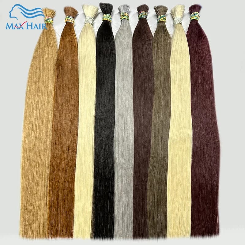 Human Hair Bulk No Weft Vietnamese Hair Virgin Remy Straight Hair Bulk 12-30inch 100g 100% Real Natural Hair Extension Grey 99j